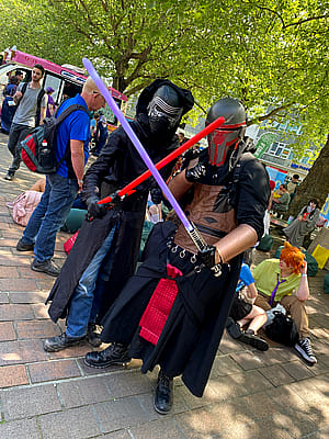 My First Darth reven cosplay with friends'