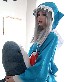 Gawr Gura Cosplay attempt by me <33'