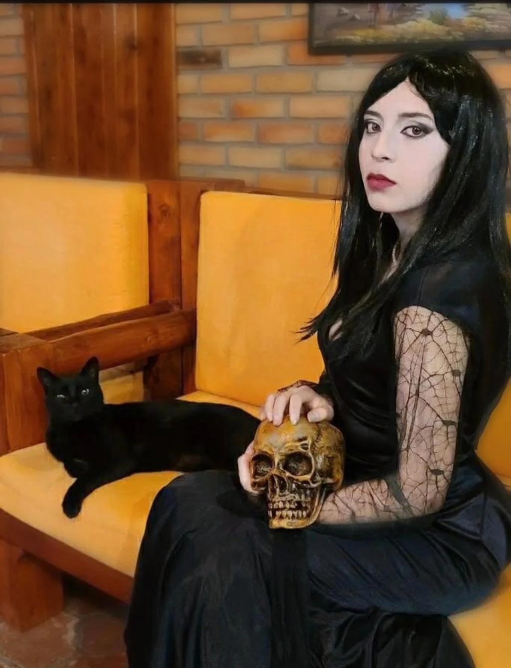 Morticia (by me, Apu🧡) even the cat helped picture 1 of 1