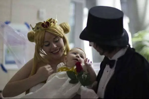 My Family as Neo Queen Serenity, Tuxedo Mask, and Princess Chibiusa From Sailor Moon, My Daughter's First Cosplay picture 2 of 3