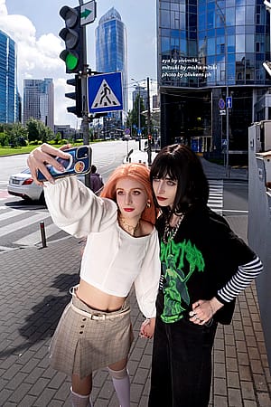 mitsuka and aya by misha.mitski and vivimikk_'