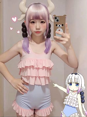 ٩( 'ω' )و its my second time cosplaying anything i hope its not that bad🫣 @hinaheart_ Kanna Kobayashi'
