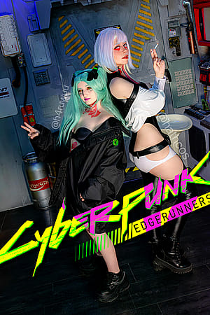 Lucy and Rebecca cosplays (Cyberpunk Edgerunners) by h4ru.cos and Hathcos'