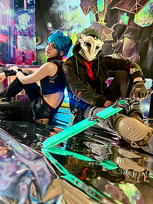 Powder and Ekko from Arcane by Wikkcosplay and bobby_bonsaii'