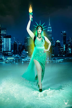 Lady Liberty (blacklight bonnie) for human rights'
