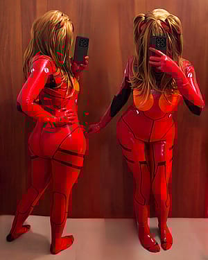 Latex Asuka Langley Cosplay by ne0nixx'