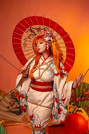 Asuka Langley in Kimono from Evangelion by AGflower'