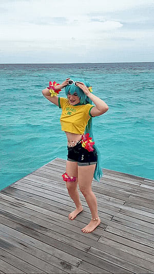 Brazilian Miku Hatsune cosplay by Neyrodesu'
