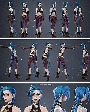 Jinx cosplay wig'