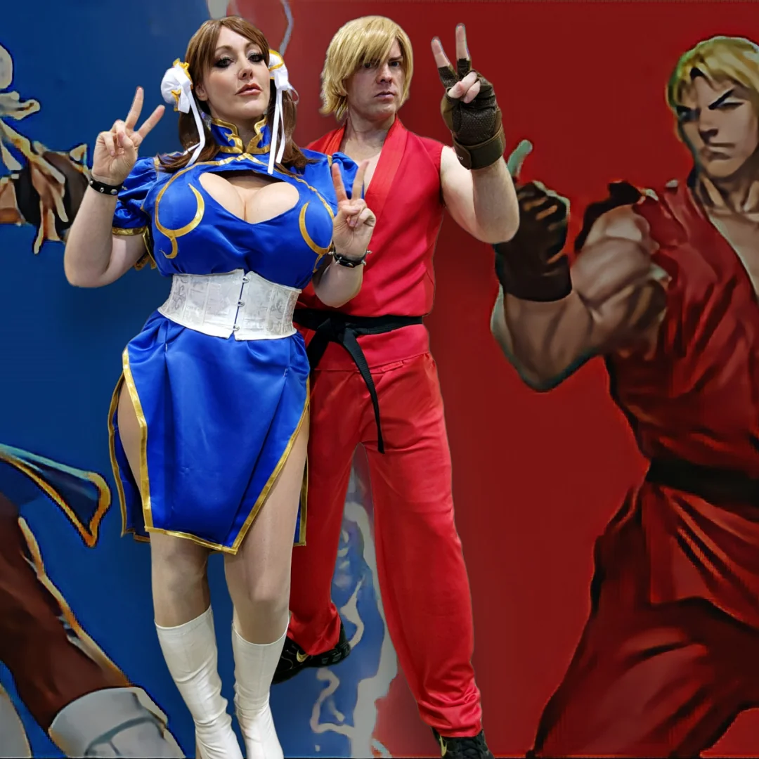ShawnCosplay as Ken from Street Fighter, Alinamasquerade as Chun-Li picture 1 of 1