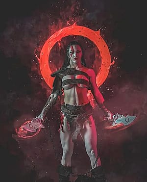 Cosplay kratos god of war by @realqueenofthejungle'
