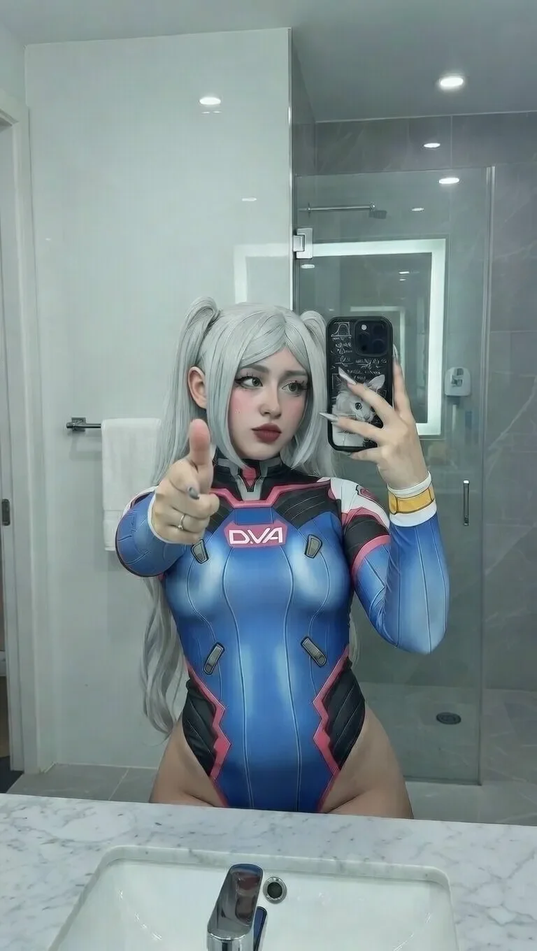D.Va bathroom selfie by Zarababyxx picture 1 of 1