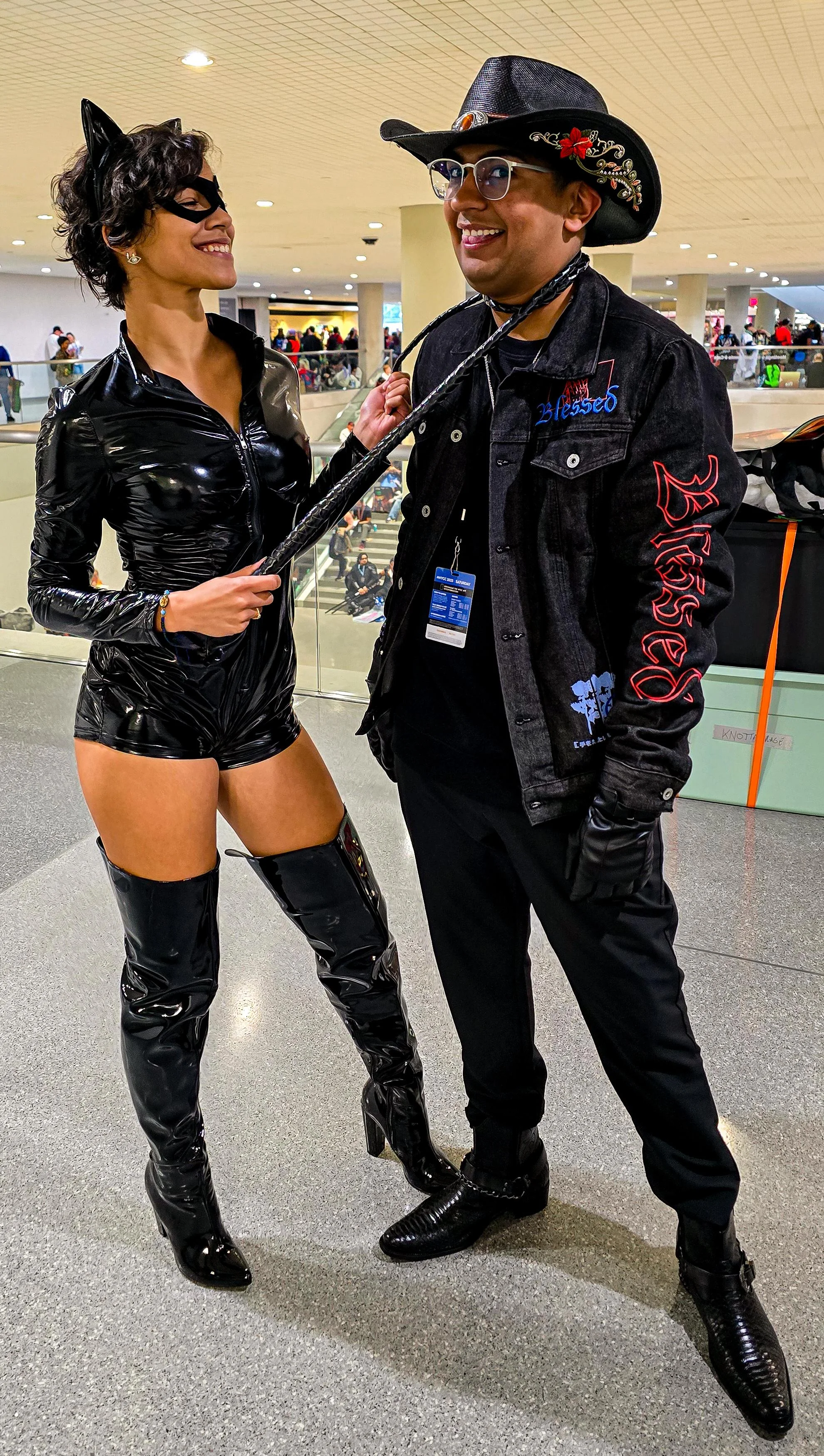 Dhoom as Dhoom Rider with best friend as catwoman at New York Comic Con picture 1 of 3
