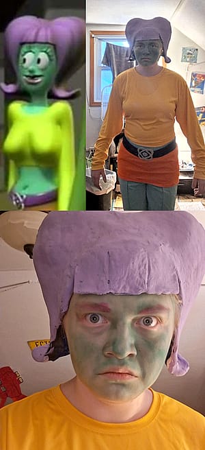 I tried (TRIED) to make a cosplay of Glindy from The Groovenians'