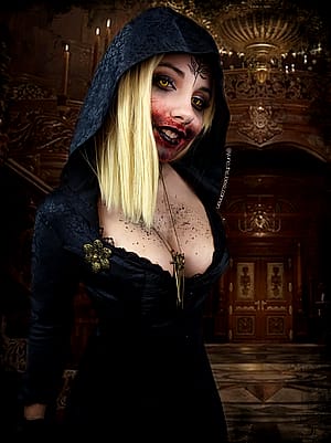 Bela Dimitrescu cosplay by Yunotheloosecannon'