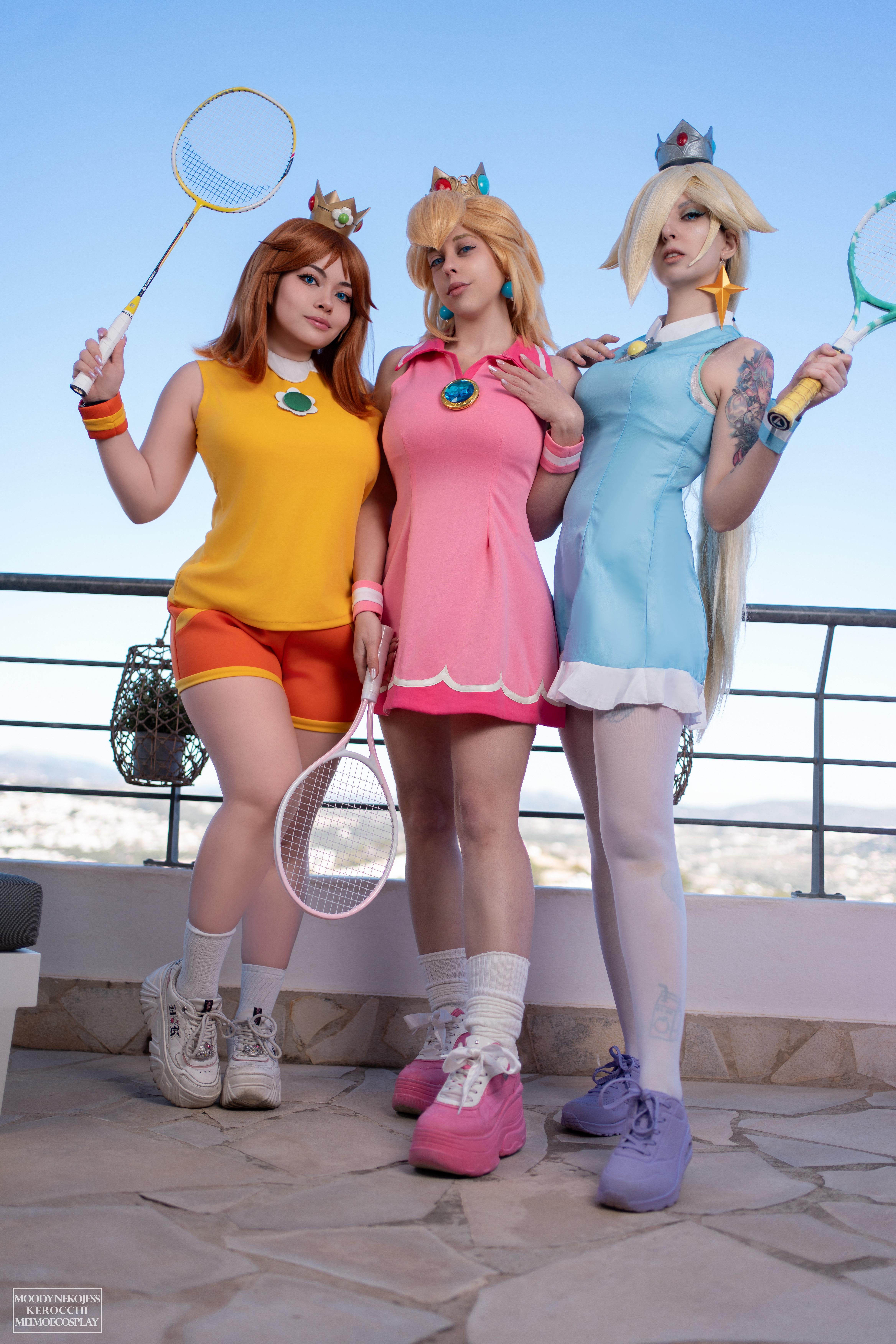 Daisy, Peach & Rosalina cosplays from Mario Tennis by MoodyNekoJess, MeiMoe and I (Kerocchi) picture 1 of 1